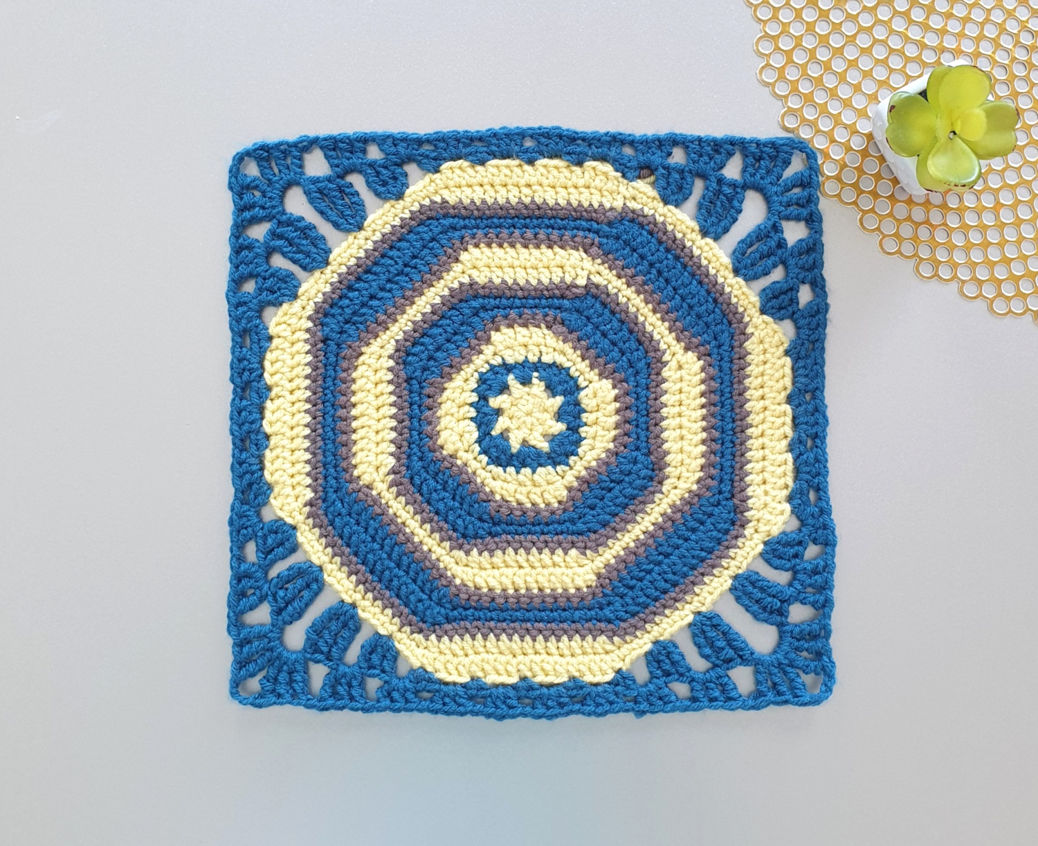 Helix Inspired 12 inch Crochet Octagon Square