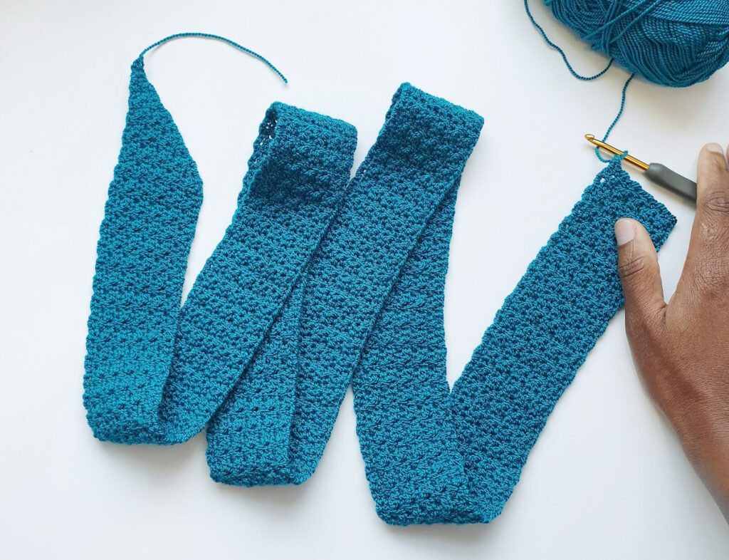 Crochet Skinny Scarf-wip