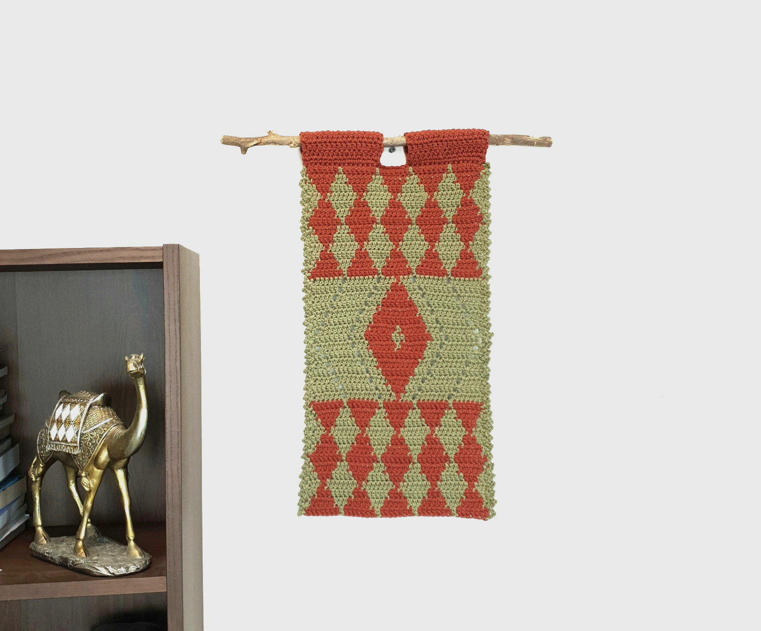 Tapestry Crochet Diamond Wall Hanging- Free Crochet Pattern