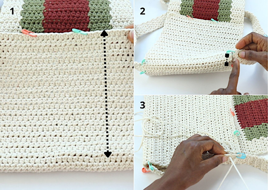 Crochet Crossbody Bag- joining