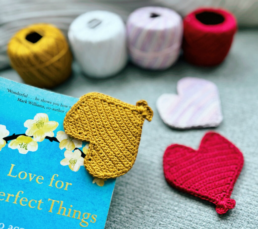 Mellow Heart Shaped Crochet Bookmark