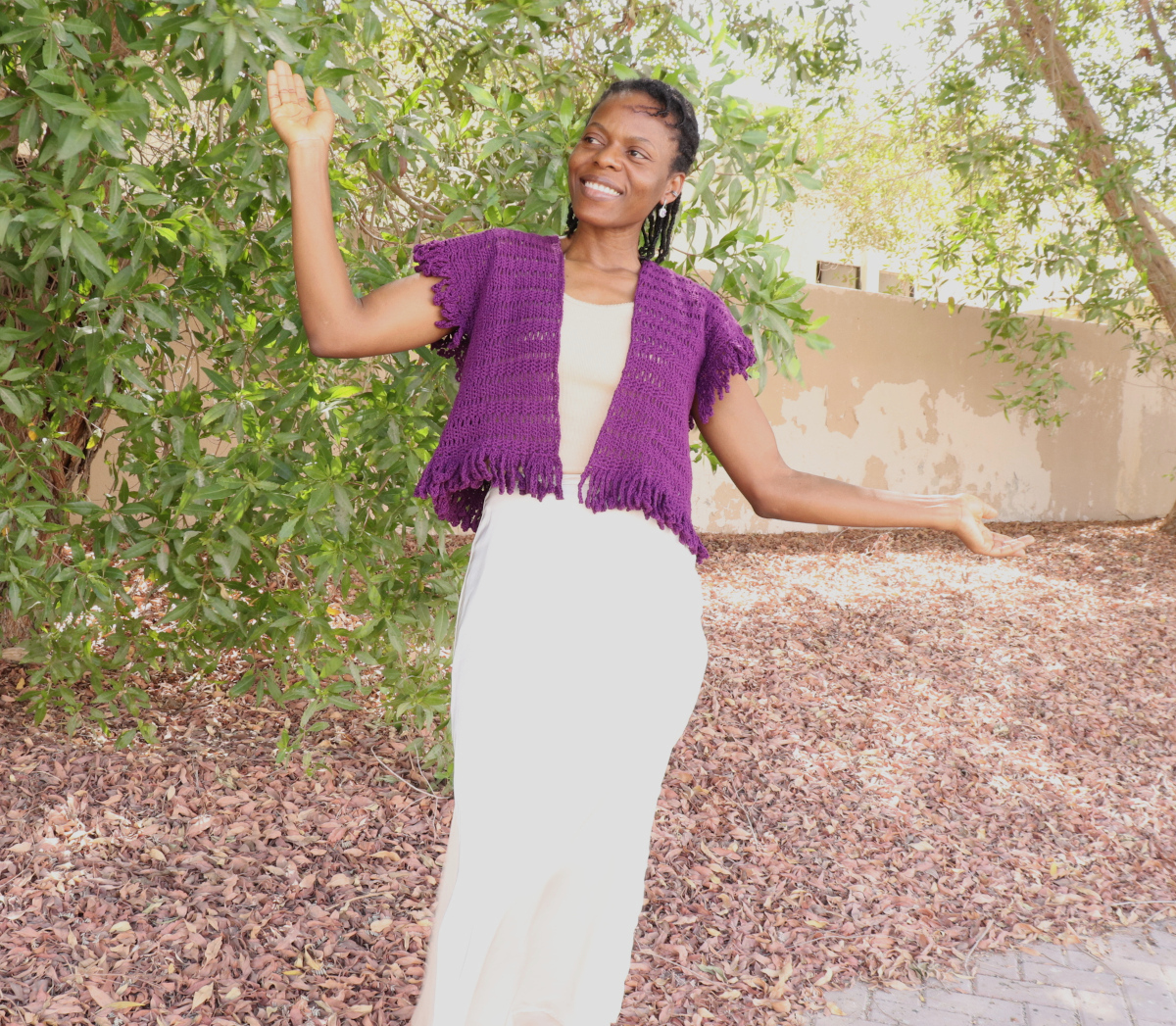 Vivi Lacy Crochet Cardigan with Fringes- Yarn Craftee