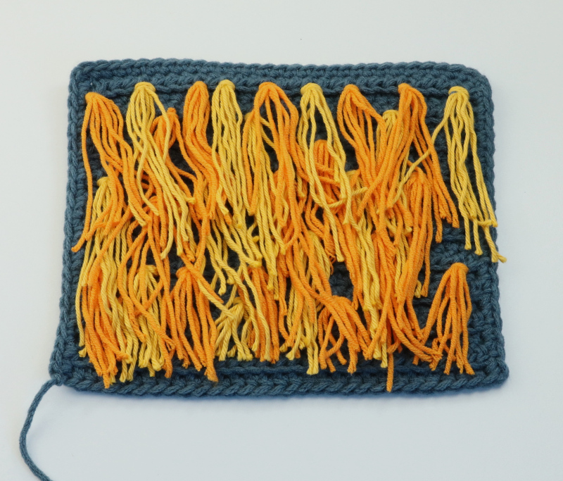 Fidget Blanket Crochet Pattern Block 1-Fringes