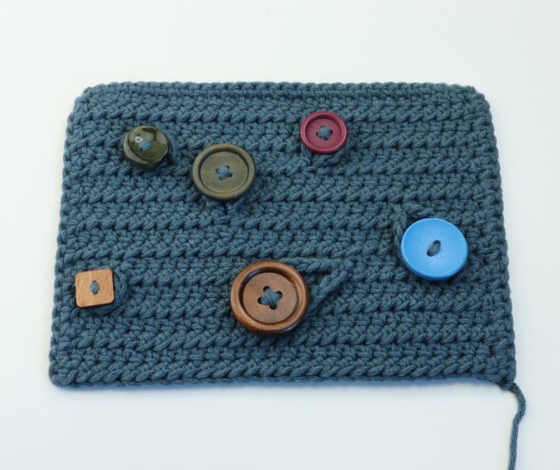 Fidget Blanket Crochet Pattern- Block 3- Buttons